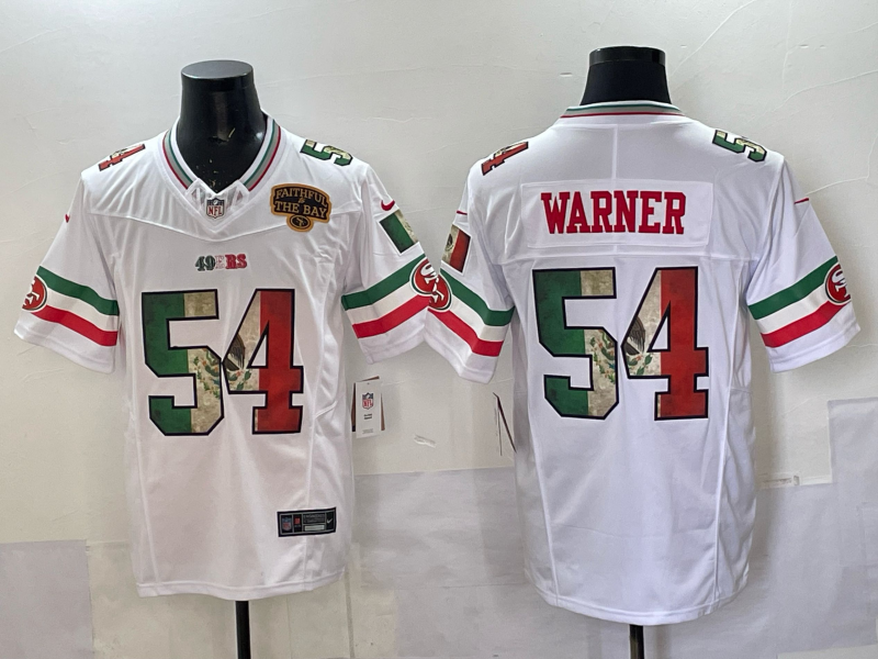 Men 2025 Nike San Francisco 49ers #54 Warner white Mexico Limited NFL Jersey 004
